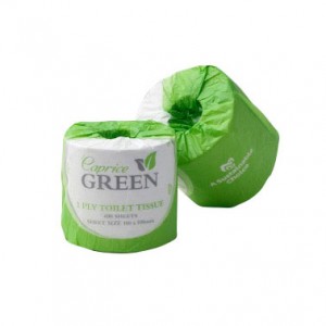 Caprice Green Toilet Paper Roll 400 Sheet Individually Wrapped