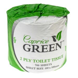 Caprice Green Toilet Paper Roll 700 Sheet Individually Wrapped
