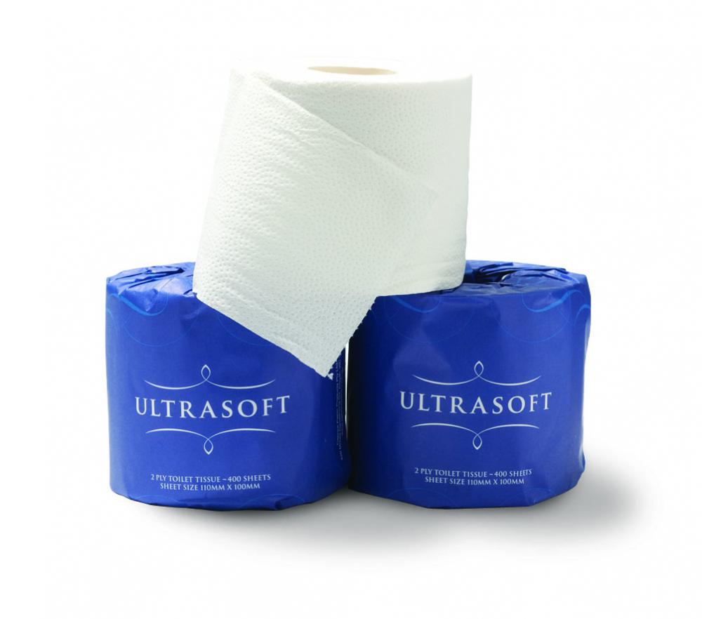 Ultrasoft toilet paper roll 400 sheet individually wrapped caprice