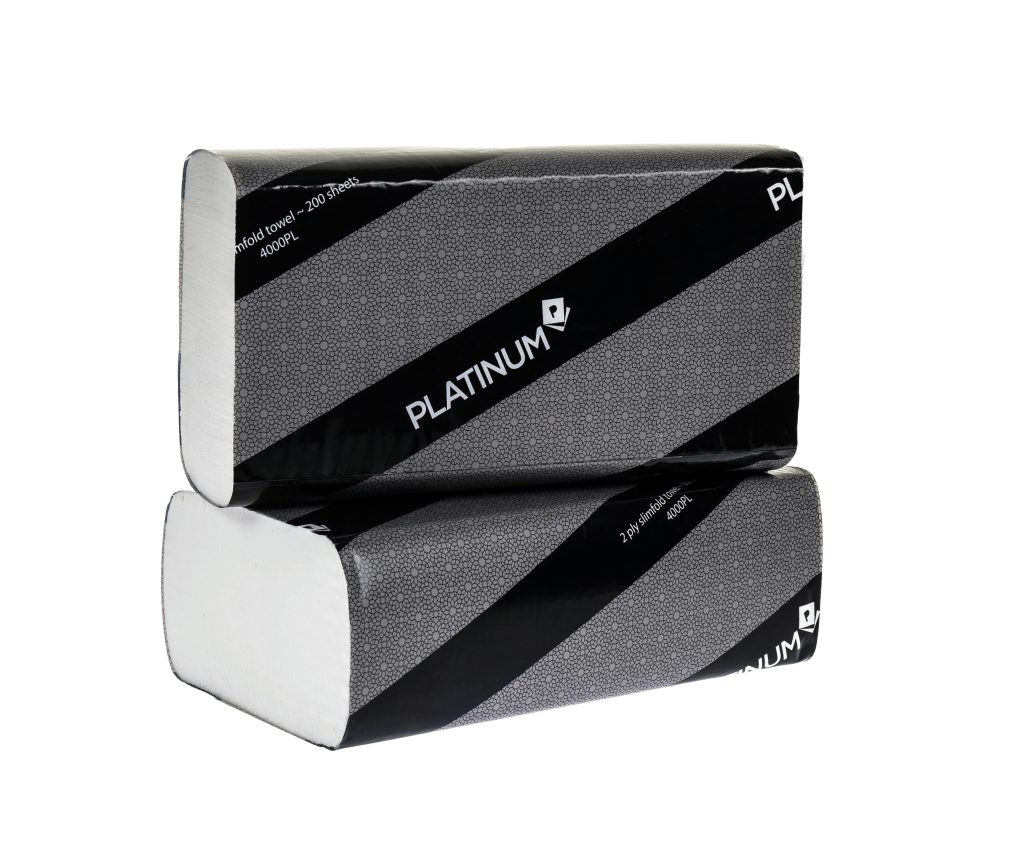 Platinum 2 ply Slimfold Interleaved Towel 23cm x 23cm