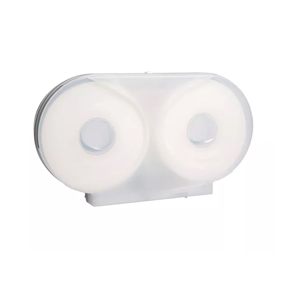 Caprice Jumbo Twin Roll Dispenser White (ABS Plastic)